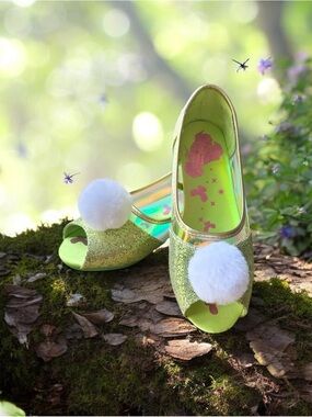 Disney Store Girls 13/1 Tinker Bell Pom Shoes Costume Accessory Peter Pan Fairy